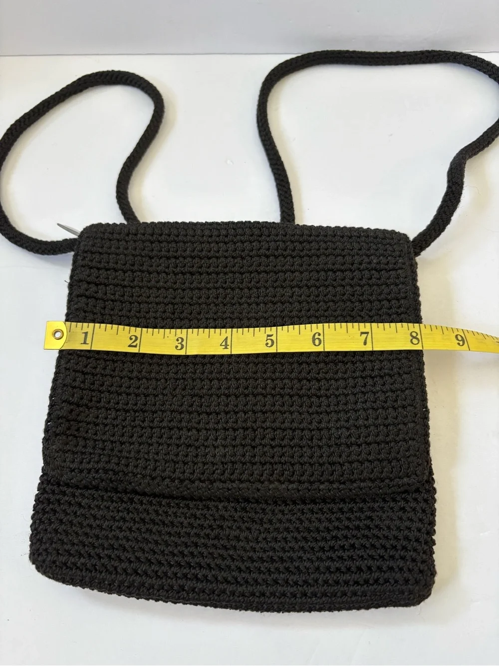 The Sak Josie Crochet‎ Woven Mini Crossbody Bag Purse Boho Hippie Festival Black